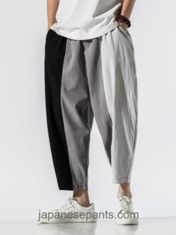 Patchwork Streetwear Cropped Harem Pants 1