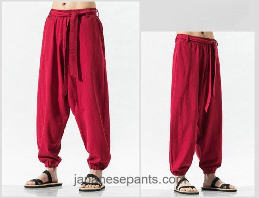 Traditional Loose Baggy Japanese Style Comfortable Harem Pants 10