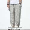 Checkered Pattern Comfortable Work Wear Harem Pants 9