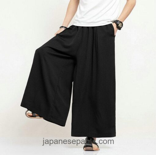 Japanese Samurai CozySummer Solid Wide Leg Pants 11