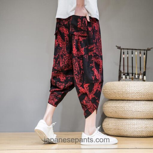 Japanese Pattern Cropped Harem Pants 5