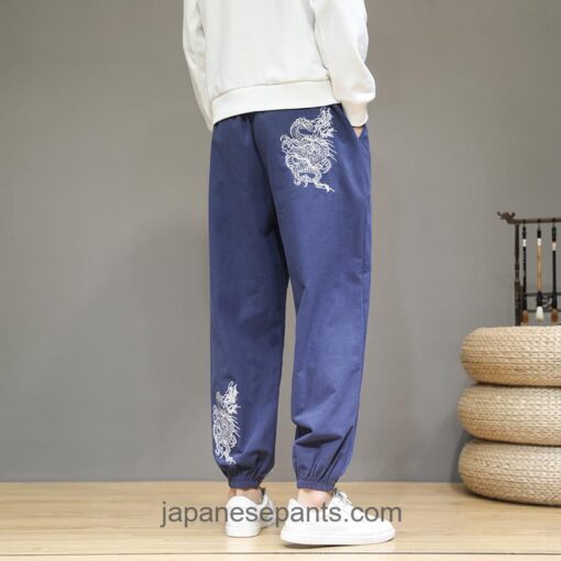 Traditional Japanese Dragon Asymmetrical Harem Pants 4