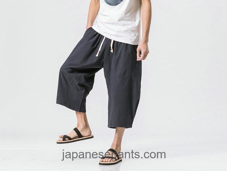 Buy COOFANDY Mens Baggy Harem Pants Drawstring Cotton Linen Wide Leg Capri  Yoga Beach Pants White XLarge at Amazonin