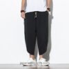 Drawstring Solid Colors Cozy Cropped Harem Pants 4