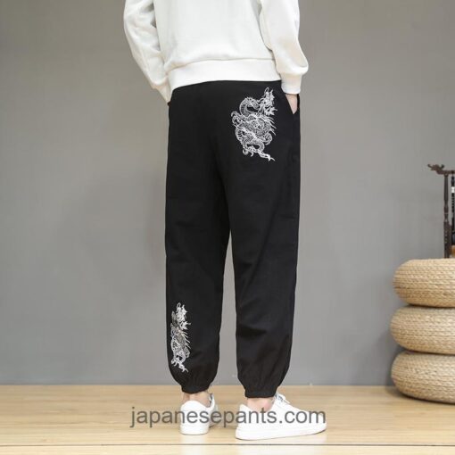 Traditional Japanese Dragon Asymmetrical Harem Pants 1