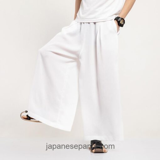 Japanese Samurai CozySummer Solid Wide Leg Pants 2