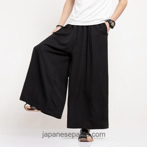 Japanese Samurai CozySummer Solid Wide Leg Pants 5