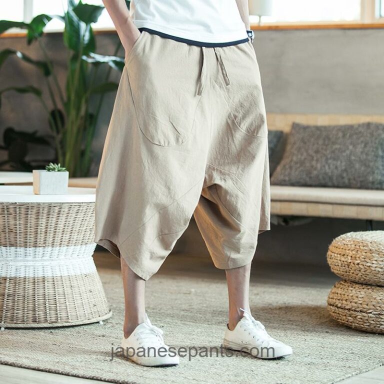 Japanese Pattern Cropped Harem Pants