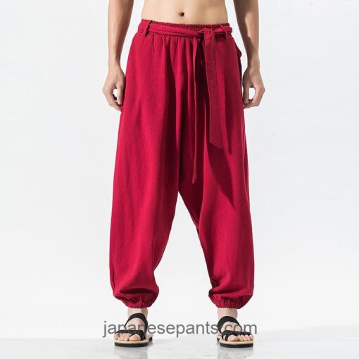 Traditional Loose Baggy Japanese Style Comfortable Harem Pants 1