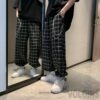 Classic Plaid With Chain Streetwear Tight End Pants 2
