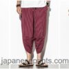 Japanese Vintage Striped Baggy Cotton Harem Capri Pants 12