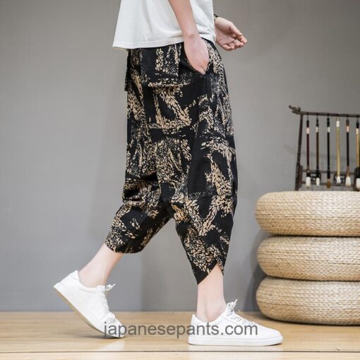 Japanese Pattern Cropped Harem Pants 3