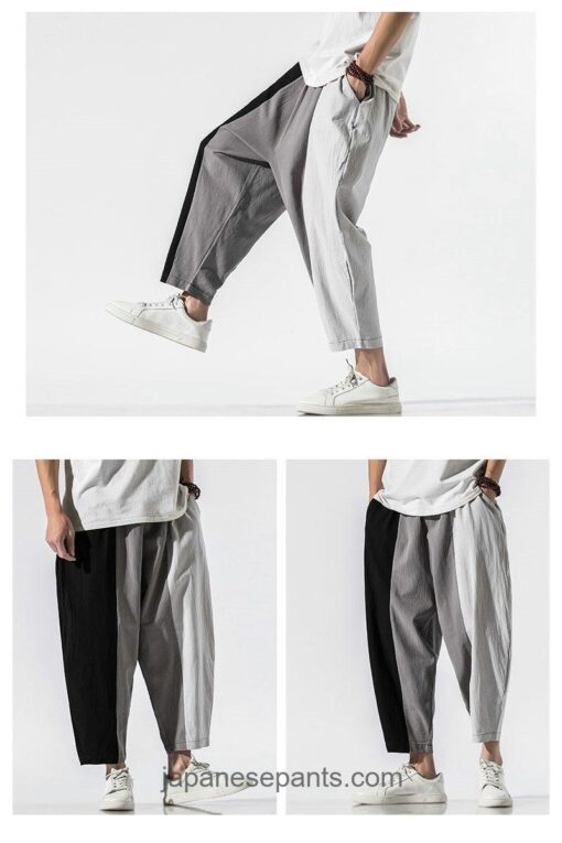 Patchwork Streetwear Cropped Harem Pants 9