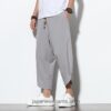 Drawstring Solid Colors Cozy Cropped Harem Pants 1